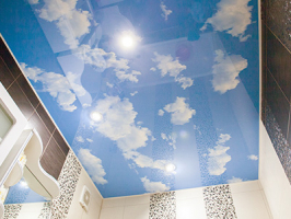 Натяжной потолок небо с облаками в Липецке