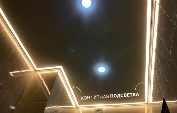 Натяжные потолки в ванной